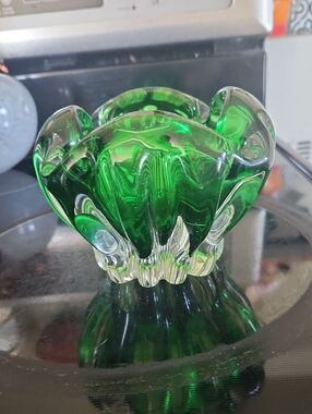 Green Glass Ashtray